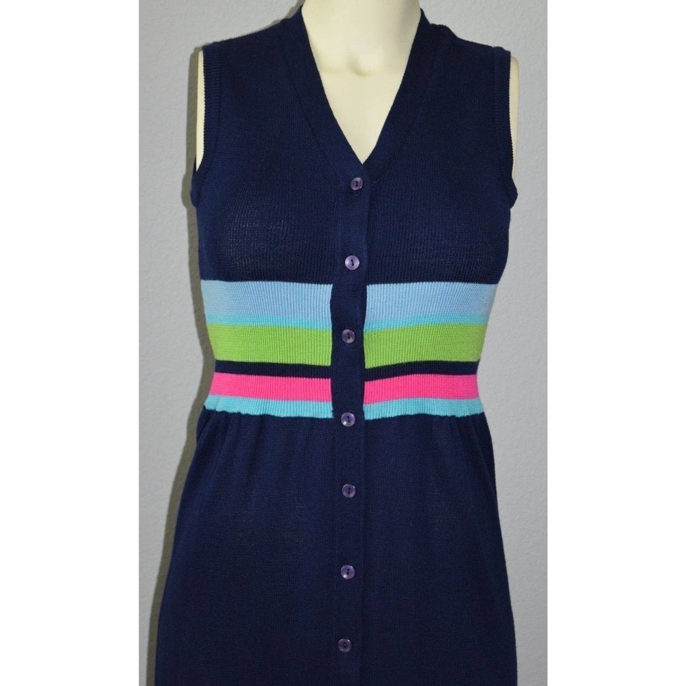 Vintage‎ Aristo Kat Knit Maxi Dress Button Front Pencil Wool Acrylic Hong Kong - Picture 4 of 12